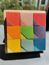 Big size Wooden Blocks Lime Rainbow Building Stacking