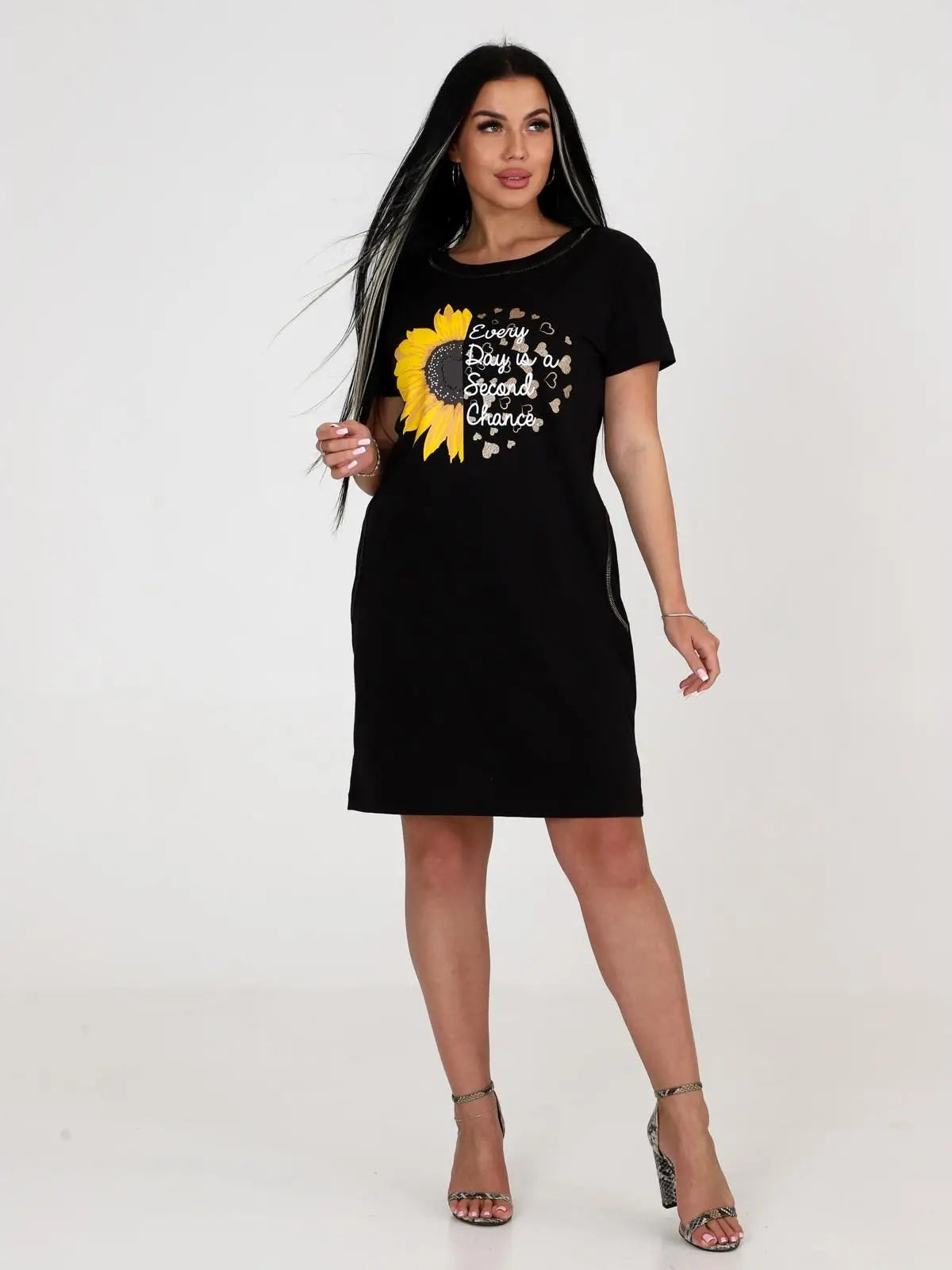 Long Women's T-Shirt 3D Printed Women's Dress Casual