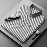 High-end Light Luxury Mercerized Short Sleeve Cotton Striped