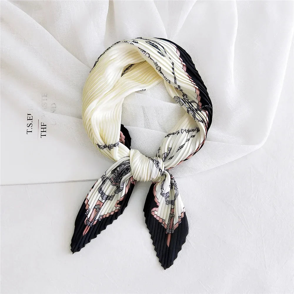 silk scarf women luxury ladies small head scarf