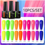 10Pcs Nude Glitter Gel Nail Polish Set Purple