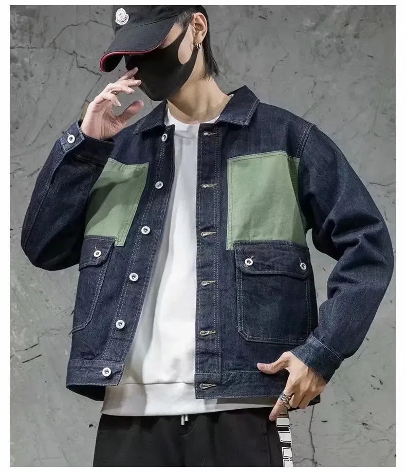 2023 Autumn Motor Denim Jacket Foe Men High