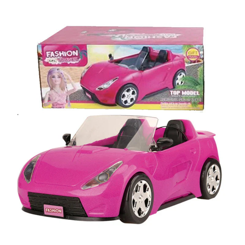 61pcs Set Cool 2-Seater Vehicle Pink Car with