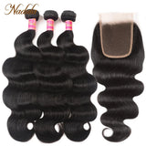 Nadula Body Wave Bundles With Closur 4x4 Closure