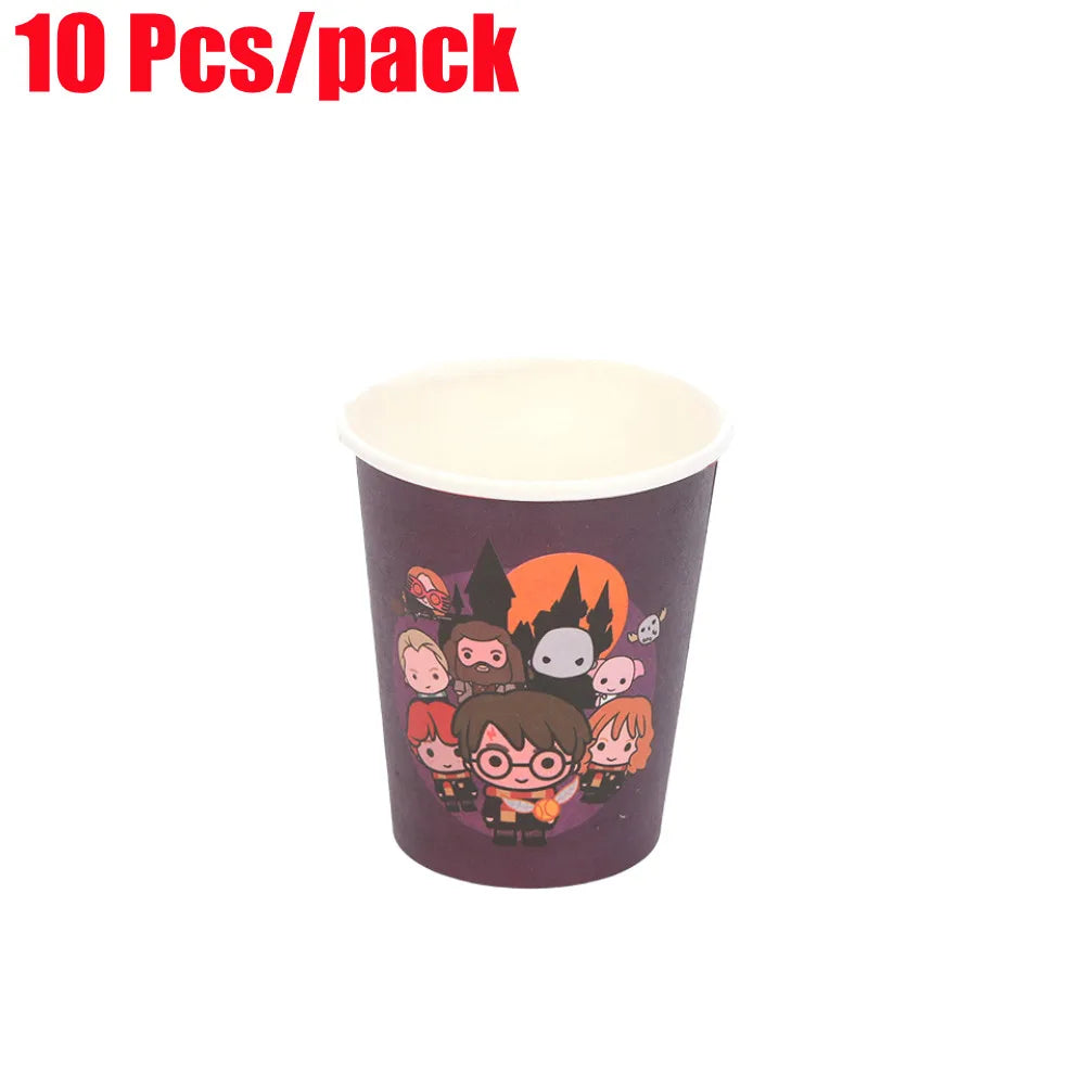 Magic Cartoon Party Decoration Set Disposable Tableware Kids