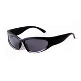 Trendy Silver Rectangle Sport Sunglasses Men Women Brand