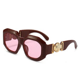 Retro Steampunk Square Sunglasses Outdoor Brand Designer For