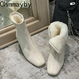 2024 Winter Warm Plush Women Ankle Boots Fashion