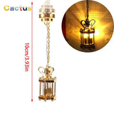 1:12 Dollhouse Miniature LED Ceiling Lamp Gold Chandelier
