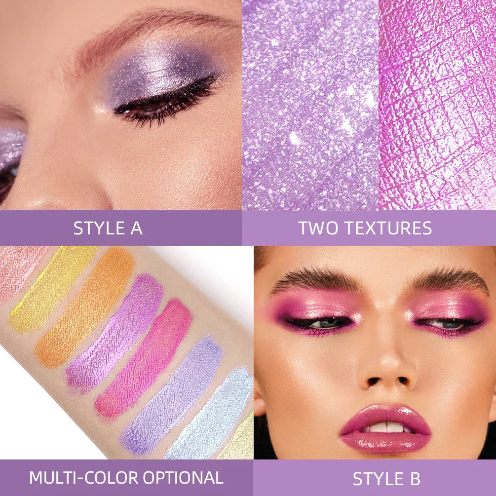 QIBEST 12 Colors Glitter Liquid Eyeshadow Waterproof Metallic