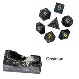 Cusdie 7Pcs Obsidian Dice DND Handmade 16mm D4-D20