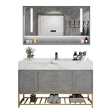Marble Bathroom Cabinet Combination Solid Wood Intelligent Simple