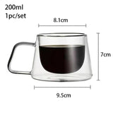 YWDL 200ml Double Wall Glass Coffee Mug Heat-resistant