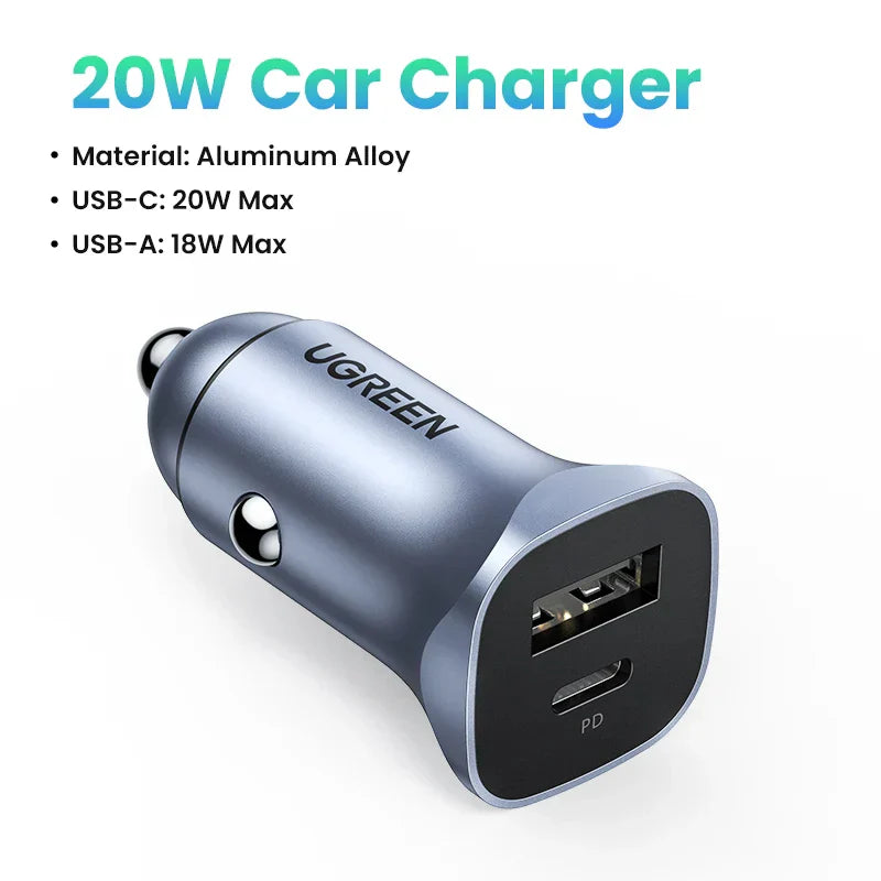 UGREEN 30W Car Charger USB Type C Fast