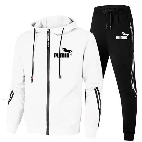 2PCS Design Tracksuit Mens Autumn Winter Hoody Jacket