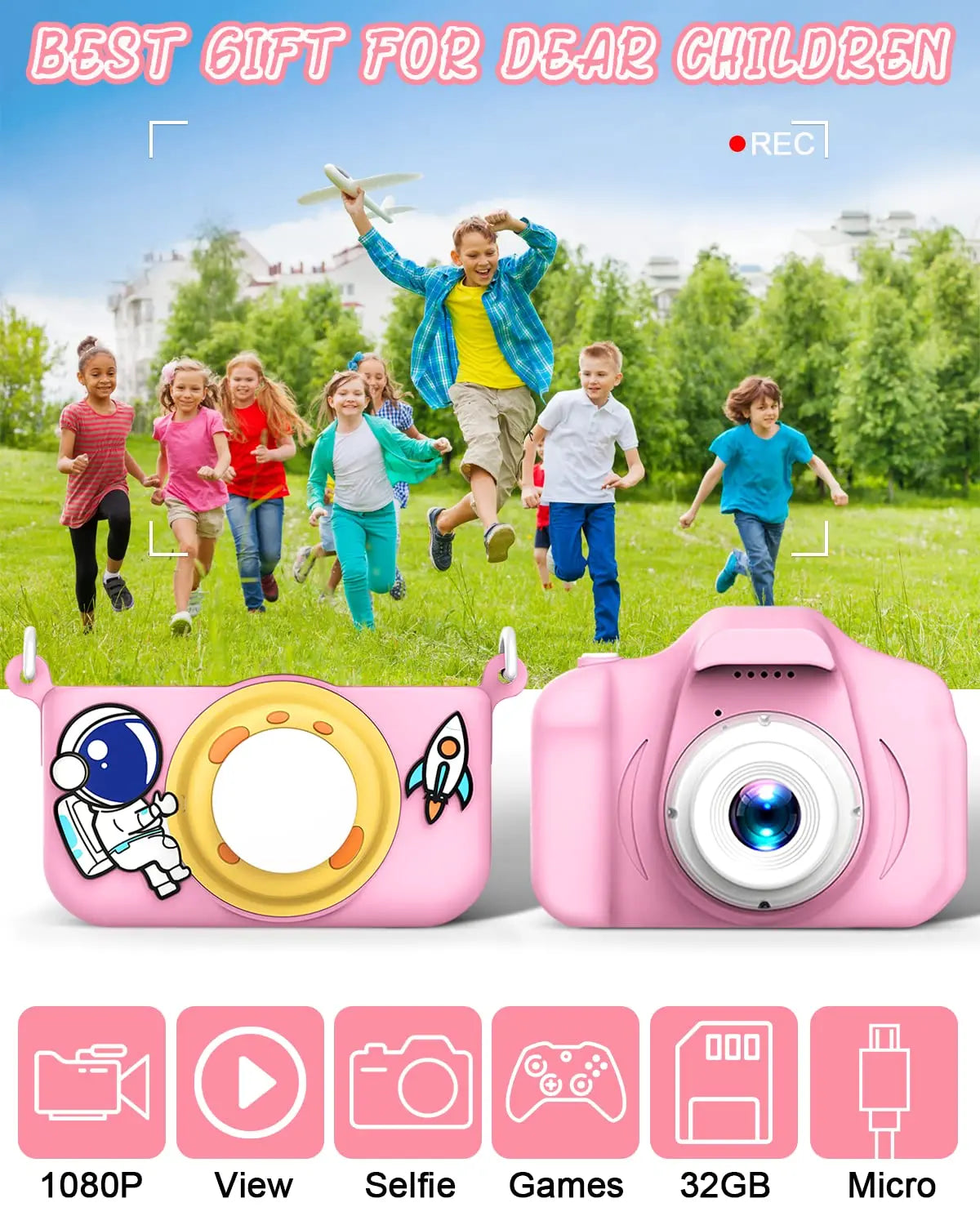 Kids Selfie Camera New Cartoon HD Kids Digital