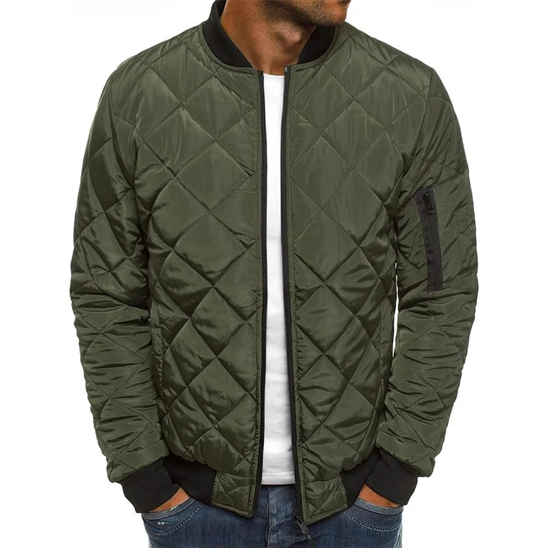 Winter New Cotton Jacket Men's Baseball Collar Mesh