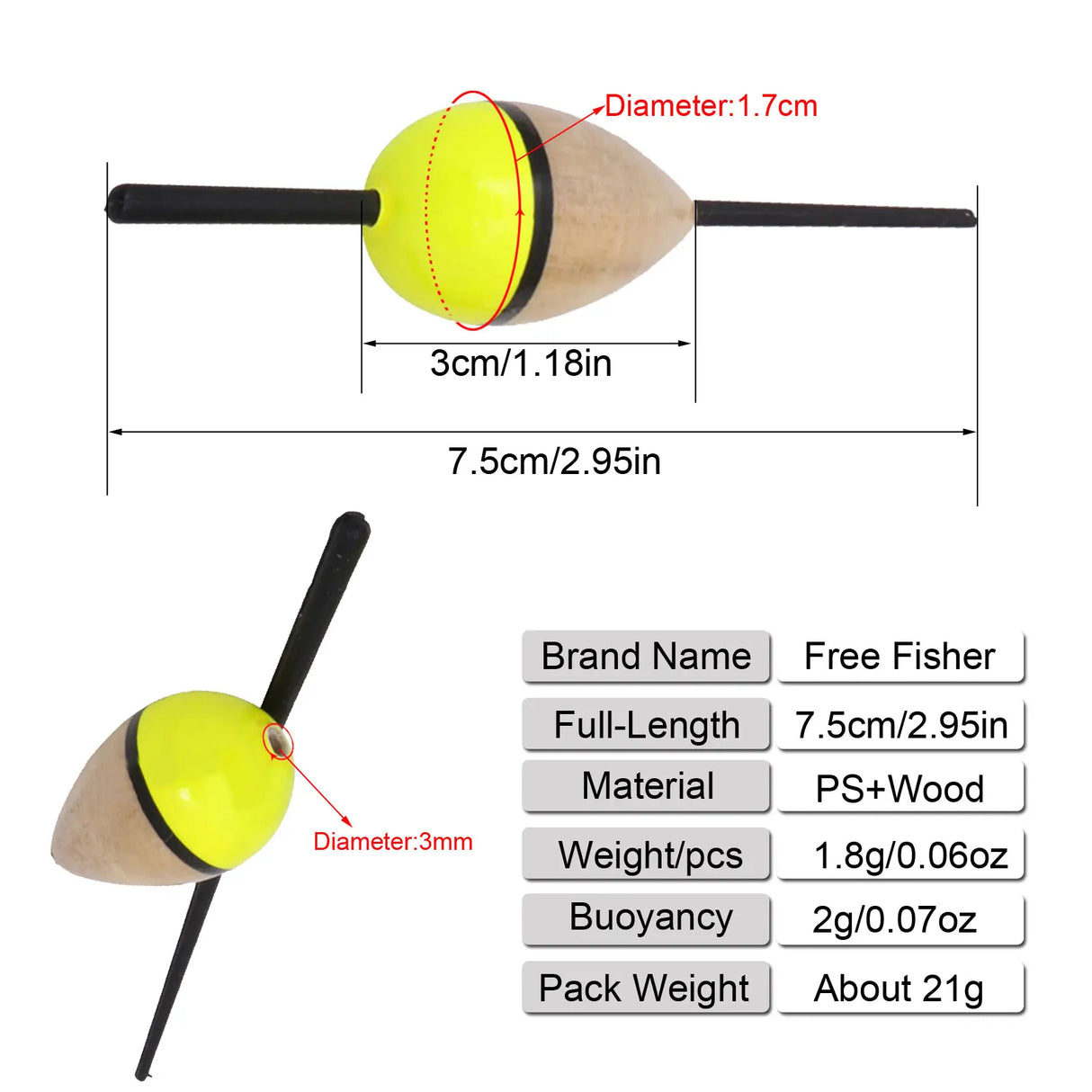 FREE FISHER 10pcs Lighted Fishing Floats Set Collection