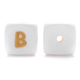 10Pcs 12mm Silicone Letters Beads English Alphabet Baby