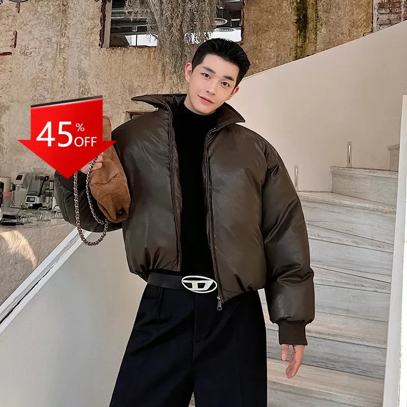 Y2K Short Down Jacket Retro Aviator Jacket short