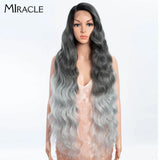 MIRACLE Synthetic Lace Front Wigs For Women Long