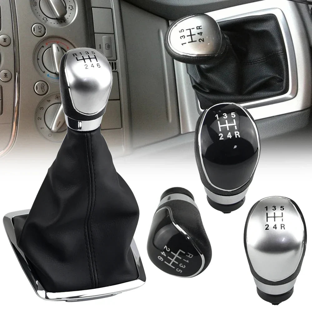 5 6 Speed MT Gear Shift Knob Shifter Lever Gaiter Boot Cover For Ford Focus 2 Mondeo MK2 2004-2011