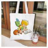 Fashion Trend Cartoon Print Canvas Tote Bag Korea Shopping Bag Ladies Daily Versatile Shoulder Bag Little Prince Pattern Handbag