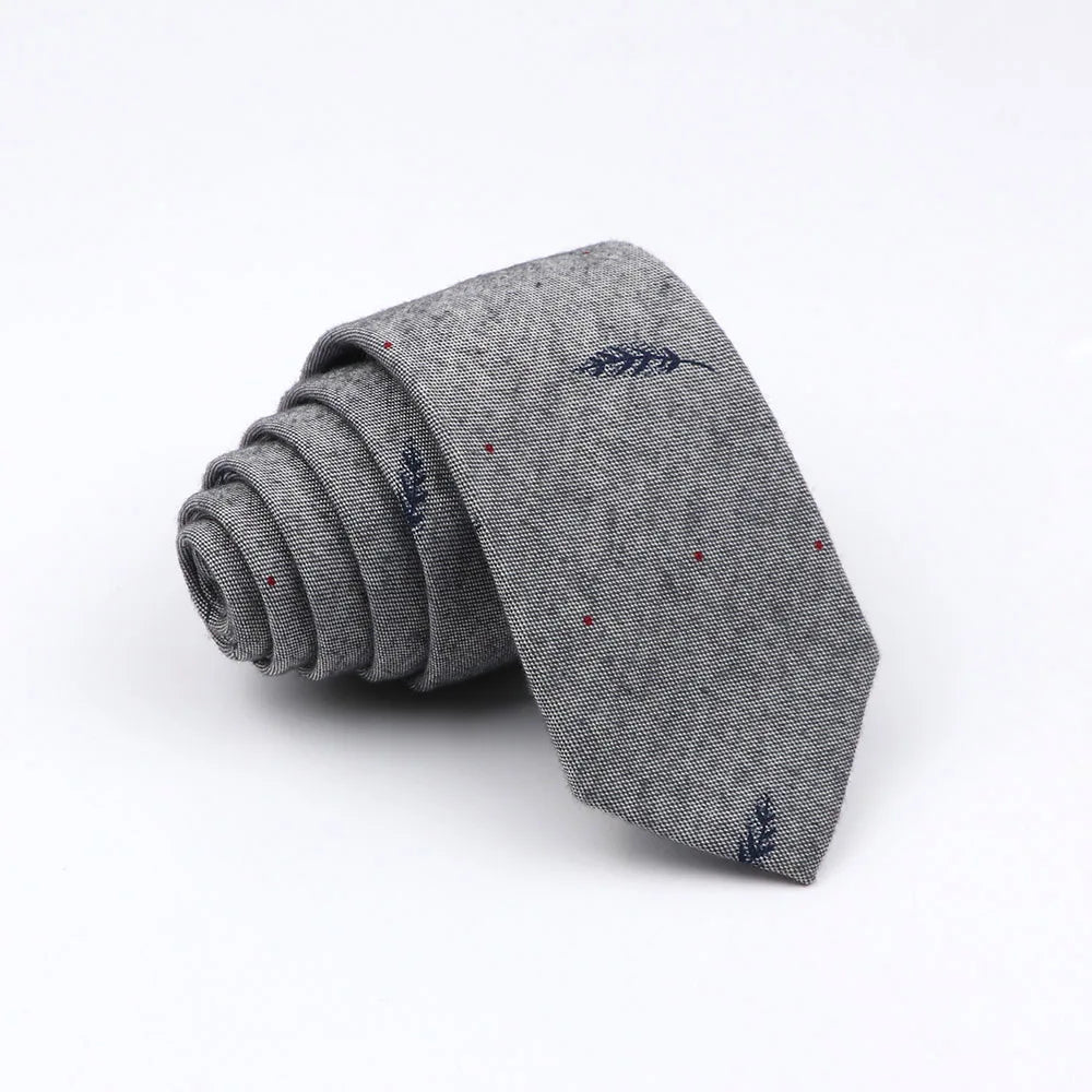 Mens Ties 6cm Classic Cotton Handmade Skinny Neck