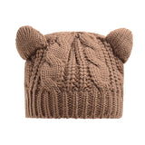 Solid Color Warm Cat Ear Knitted Hats Crochet