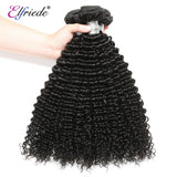 Elfriede Natural Black Kinky Curly Bundles with Frontal
