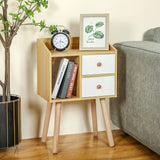 Night Stand, Bedside Table with Drawers Mid Century