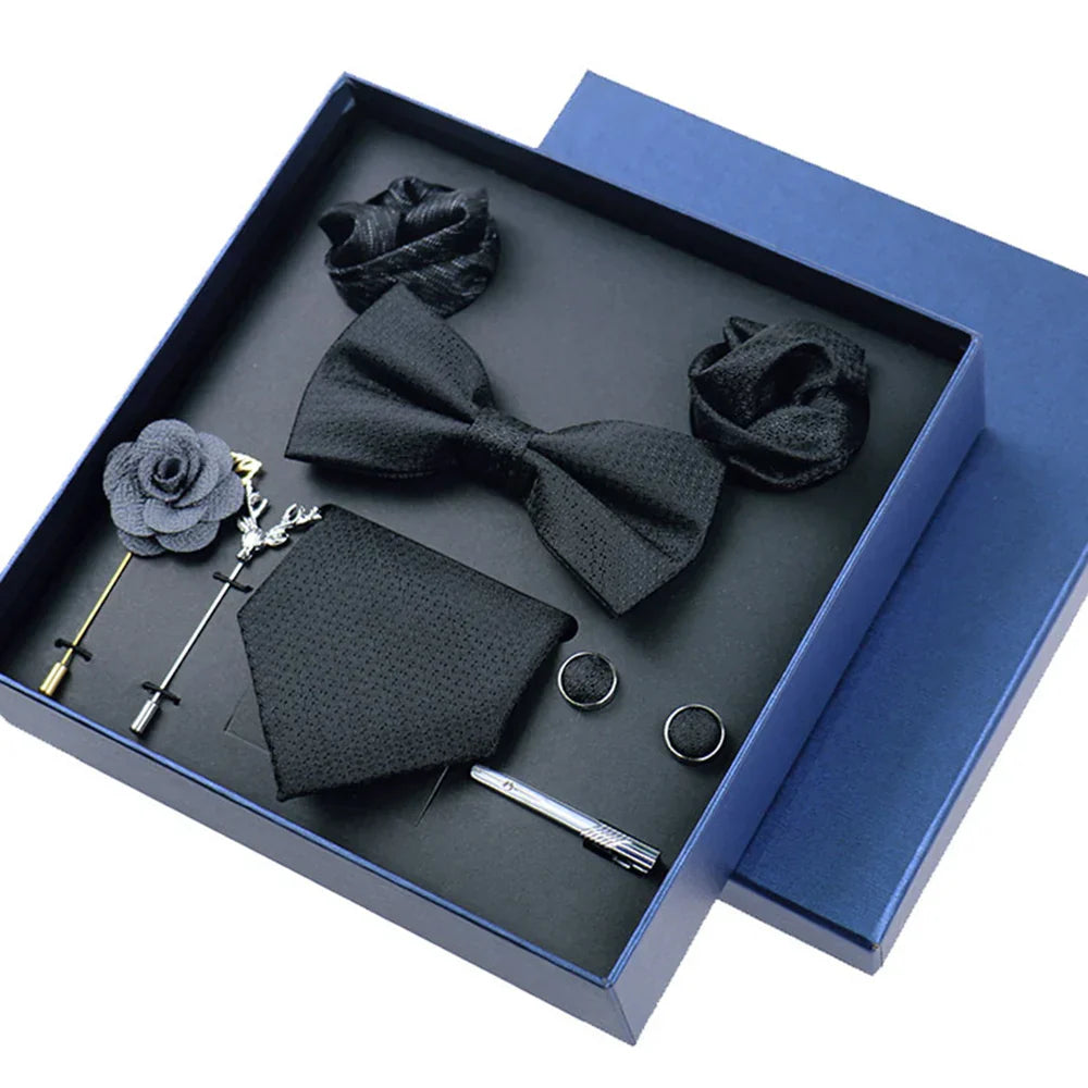 8piece Set Bussiness Blue Ties For Mans Floral