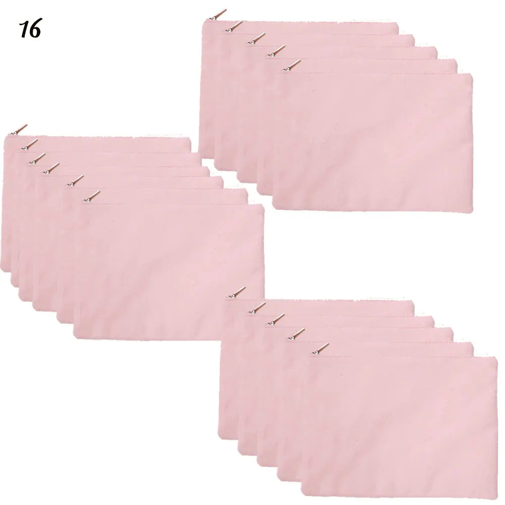 Pink Canvas Pouch Makeup Bag Bulk Cosmetic Bags