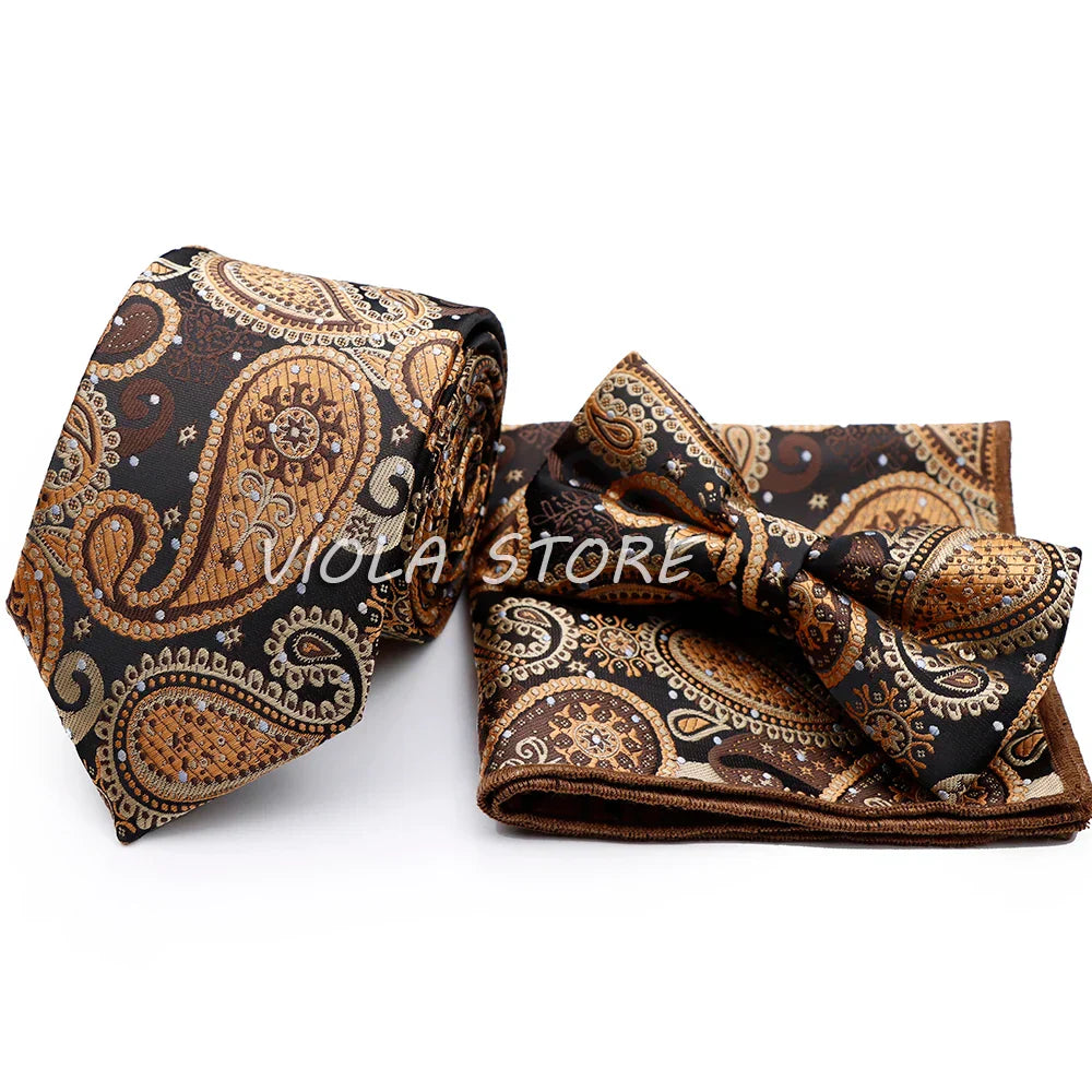 45 Color Paisley Geometry Striped 7.5cm Tie Set
