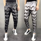 2022 New Men Shiny Winter Down Pant Thick