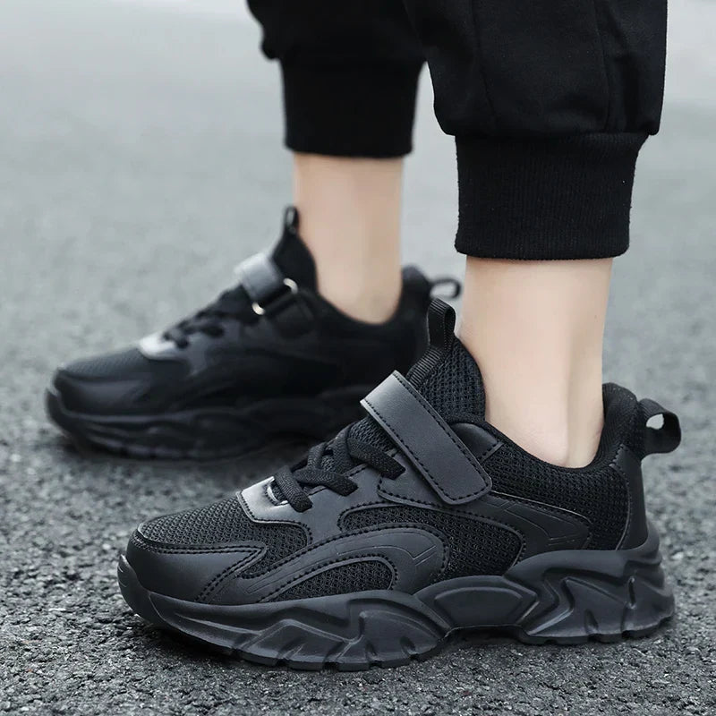 Kids Shoes Boy Sneakers Platform Black White Comfortable