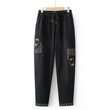 Plus Size Jeans Womens Clothing Fall Letter Print