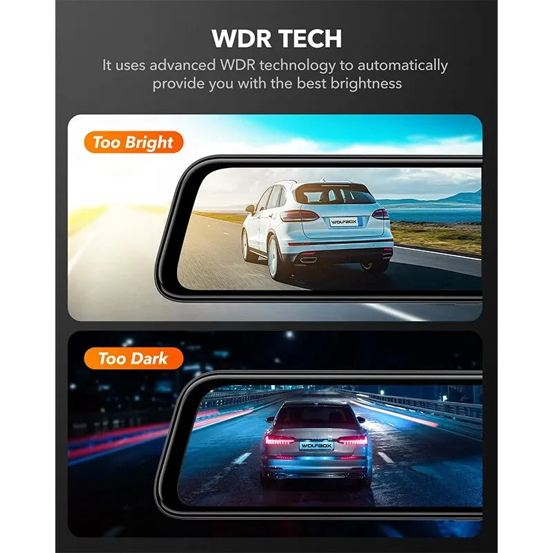 WOLFBOX G840S 12"IPS Dash Camera 4K Rearview Dash