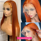 Ginger Orange Lace Front Human Hair Wigs 13x4