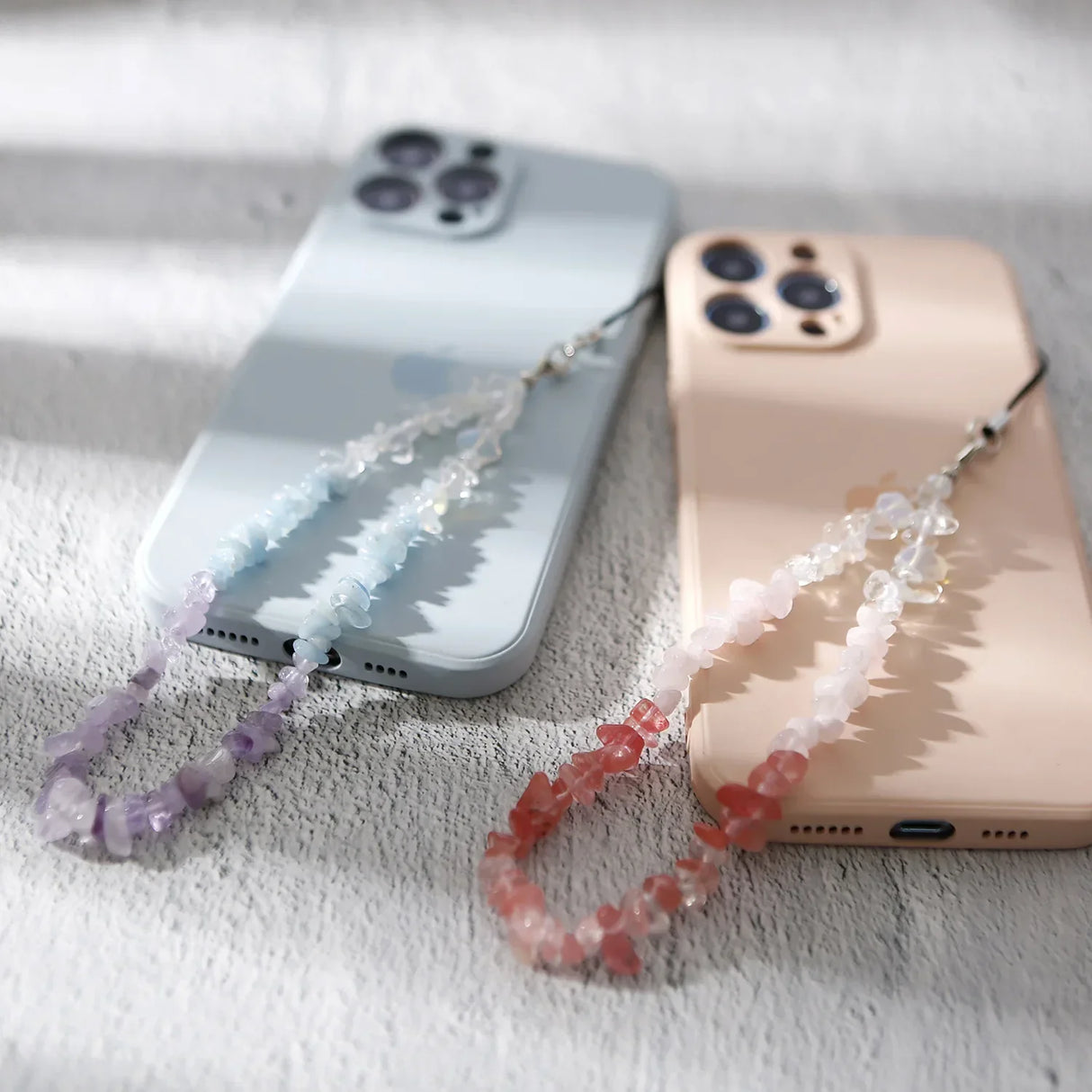 Natural Stone Mobile Phone Lanyard Handwoven Beads Mobile
