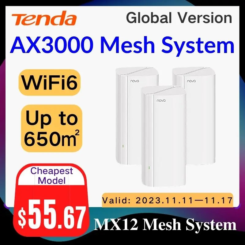 WIFI 6 AX3000 Mesh Router Tenda WiFi Router