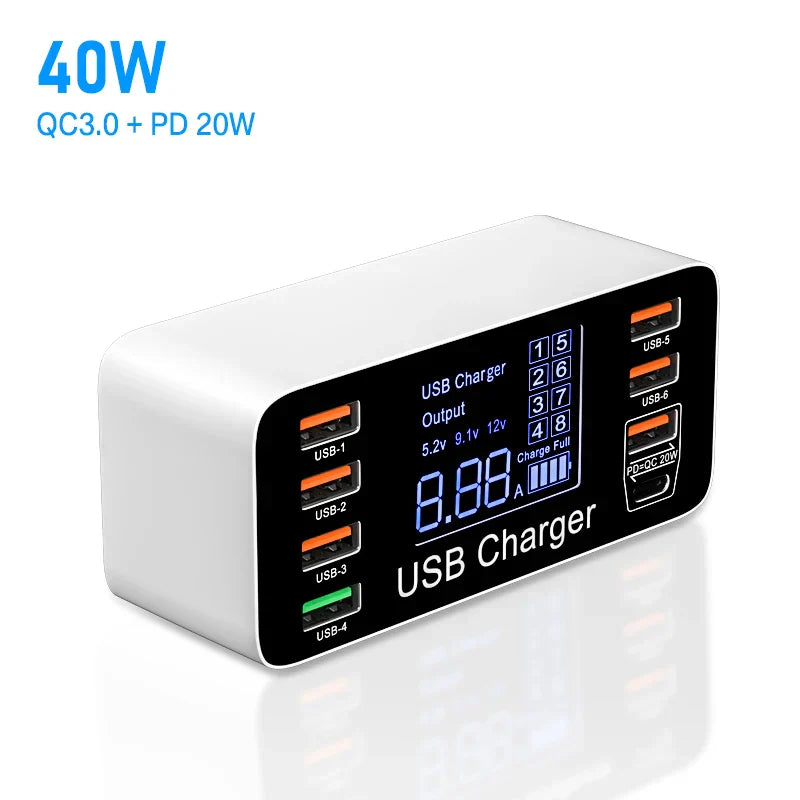 ASOMETECH 60W Quick Charge QC 3.0 4.0 USB