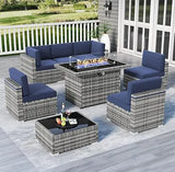 7/8 Pieces Outdoor Patio Furniture Set with Fire