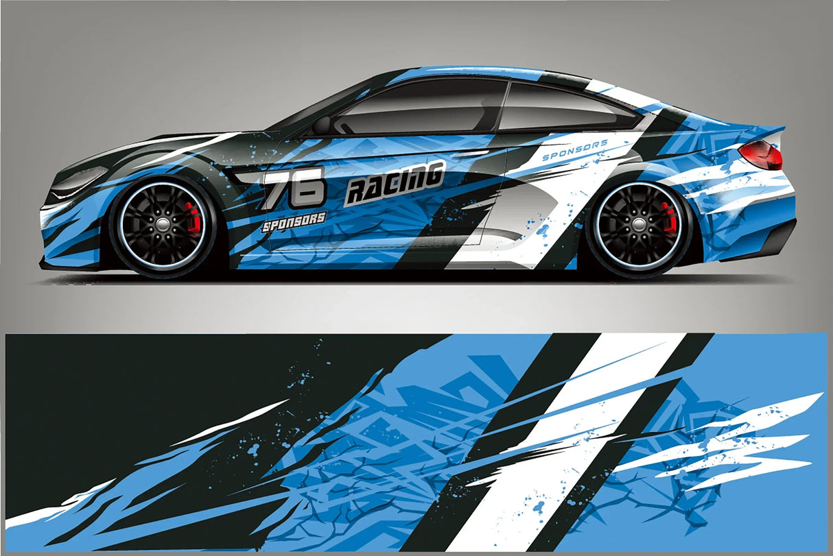 Colorful Stitching Full Body Racing RV Graphic Decals Vinyl Wrap Camo Custom Size Color Changing DIY Car Full Wrap 300*60cm