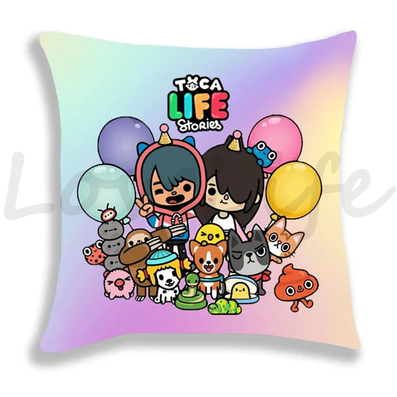 Cute Cartoon Toca Life World Pillow Case Home