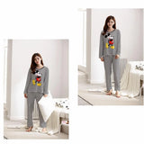 hibobi 2-Piece Spring Long Sleeved Round Neck Pajamas