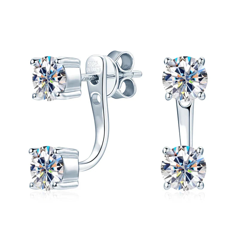 New Stud Earrings 5mm D Color Moissanite Drop