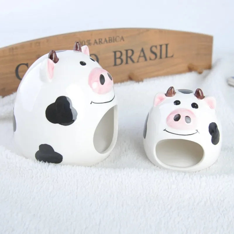 Summer Cooling Ceramic Nest Cartoon Cow Mini Pet