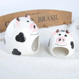 Summer Cooling Ceramic Nest Cartoon Cow Mini Pet