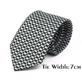 Vintage Floral Geometric Print Necktie Unique Style Mens